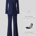 9307 blue suit + wide leg pants / 4 XL