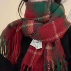 Soft and thickened christmas red and green checkered