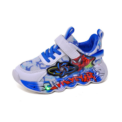 Boys' sneaker 2025 Spring and Summer Breathable Children's Mesh Lights Running Shoes Little Boy's Cartoon Luminous Children's Shoes Trendy
