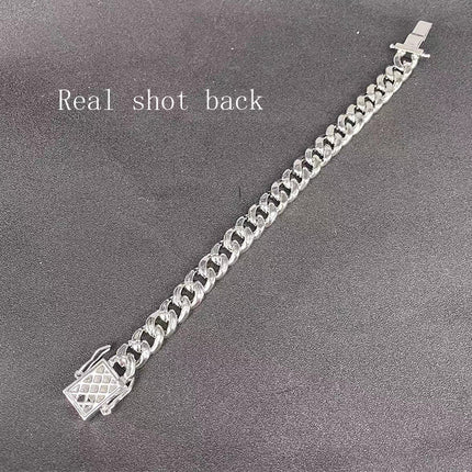 Full diamond Cuban chain European and American hipster hip-hop rap jewelry 10mm Cuban hip-hop jewelry wholesale necklace female Joker