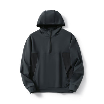 City Fan! Half zipper design! Foreign trade men's autumn lovers outdoor hooded casual fleece sweater tide