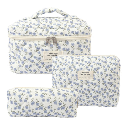 2025 Small Fresh and Cute Cotton Cosmetic Bag Niche Portable Toiletry Cosmetics Bag Floral Ins Cute Box Bag Box