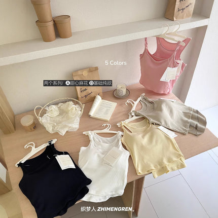 Dream Weaver # Minimalist Style Sweetheart Twist Summer Gentle Small Camisole Bra Basic Versatile Wireless Outerwear Beautiful Back
