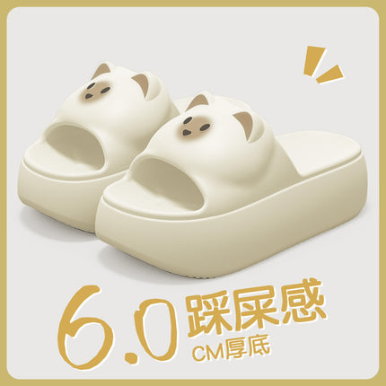 New Sandals and Slippers Women's Summer Thickened Sole Home Elevated Cartoon Non-slip Odor Deodorant Beach Shoes Lightweight Slippers