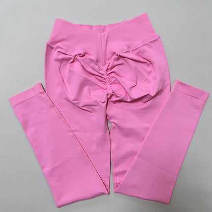 Europe and the United States new no embarrassment line peach hip seamless fitness yoga pants back V waist hip tight sports pants