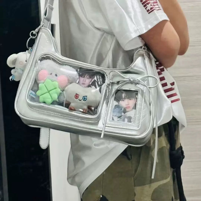 Two-Dimensional Small Card Version New Original Homemade Pain Bag Niche Cute Small Snack Junior High School Student Crossbody Bag Women's Bag