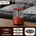 600ML / Smart single pot + tea drain [chinese red]