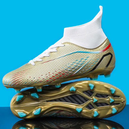 Temu High-Top Soccer Shoes with Spikes, Long Spikes, Non-Slip, Adult and Children's Sports Shoes, Men's Professional Training Shoes, Cross-Border