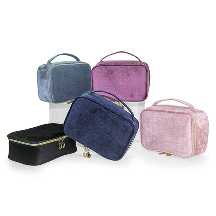 Cross-border fashion flannel cosmetic case large capacity high sense multi-functional convenient portable cosmetic case a batch