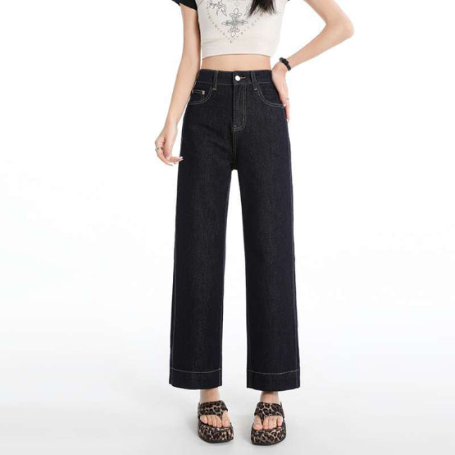 Wholesale Dropshipping Straight-Leg Hip-Covering Magic Pants ~ Spring and Summer Stretchy Straight-Leg Pear-Shaped Petite Slimming Cropped Jeans