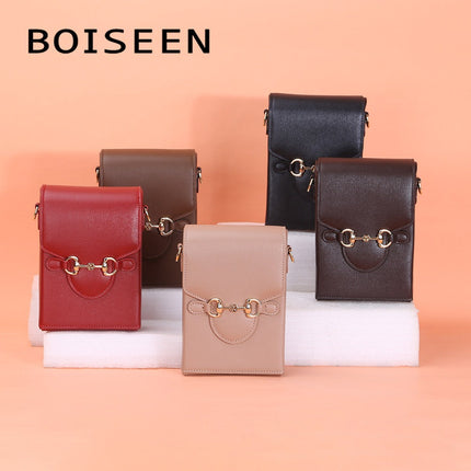 Boiseen new mobile phone bag women's European and American solid color horse buckle large capacity shoulder diagonal women's bag wallet wholesale