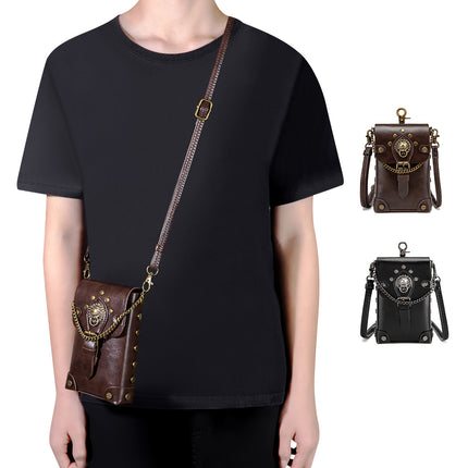 Amazon Cross-border Hot Punk Retro Small Square Bag All-match Women's Shoulder Crossbody Bag MINI Change Satchel