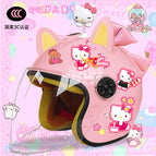 Children's 3c thickening + cat t2 / Pink half helmet + rocking cat + pink and yellow double + pink butterfly