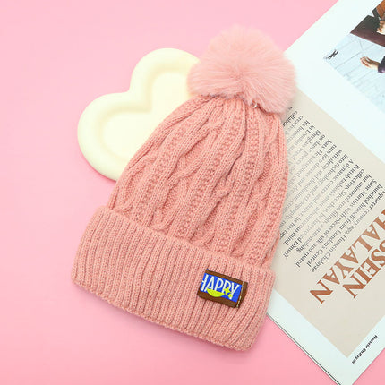 Women's Winter fleece-lined Warm Wool Hat Women's Winter Fashionable Fur Ball Knitted Hat Korean Style Fashionable All-match Thickened Cold-proof Hat