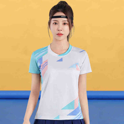 Badminton Clothing Top Men's Short-sleeved Quick-drying Women's Air Volleyball Competition Clothing Training Table Tennis Team Clothing Printing Summer