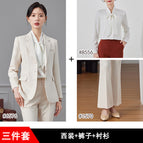 Apricot white suit + pants + shirt / S