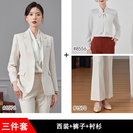 Black Suit suit Women's Spring and Autumn 2024 New Temperament Goddess Fan Commuter Alegable Business Wear Dress Work Clothes