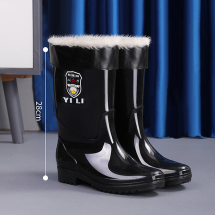 High-Top Rain Boots, Black Long Rain Boots, Four-Season Non-Slip, Waterproof and Wear-Resistant, Medium and Short-Length Labor Protection Waterproof Boots, Men's Water Shoes