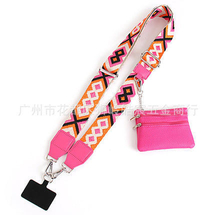 Cross-Border Amazon Mobile Phone Lanyard Strap with Detachable Shoulder Crossbody Shoulder Strap with Detachable Coin Purse