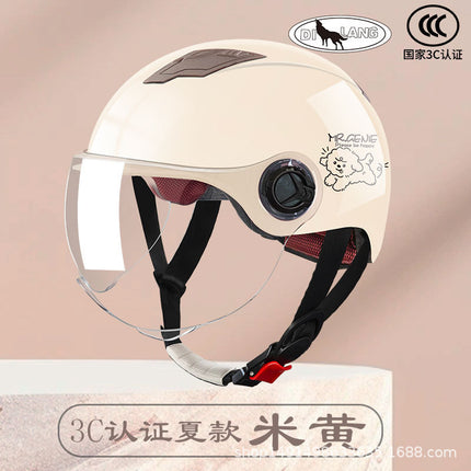 Diwolf wholesale 3C certification men's and women's battery car summer riding sunscreen four seasons with half helmet electric car helmet