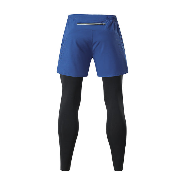 Fake Two-Piece Sports Pants for Men, New Autumn and Winter Basketball Training Leggings, Breathable Tight-Fitting Running Fitness Long Pants