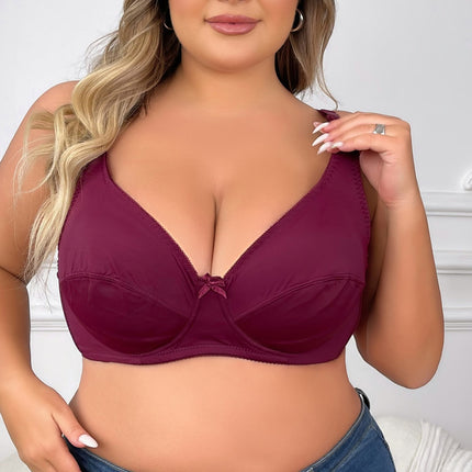 A cross-border new European and American ultra-thin double-breasted steel ring lace underwear adjustable plus size bra bra bra