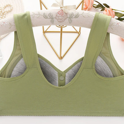 Large Cup 288【3-Piece Set】Cross-Border Front-Clasp Bra, Large Size, Vest-Style, Push-Up, Wireless, Thin Style