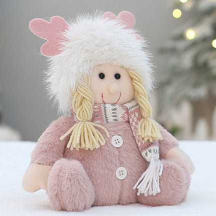 Cross Border Christmas Decorations Pink Antlers Doll Fabric Boys and Girls Doll Standing Doll Desktop Ornaments