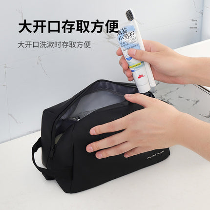 Leather Swimming Storage Bag Wet and Dry Separate Bag Men's Waterproof Portable Double-Layer Handbag Storage Bag Swimming Equipment