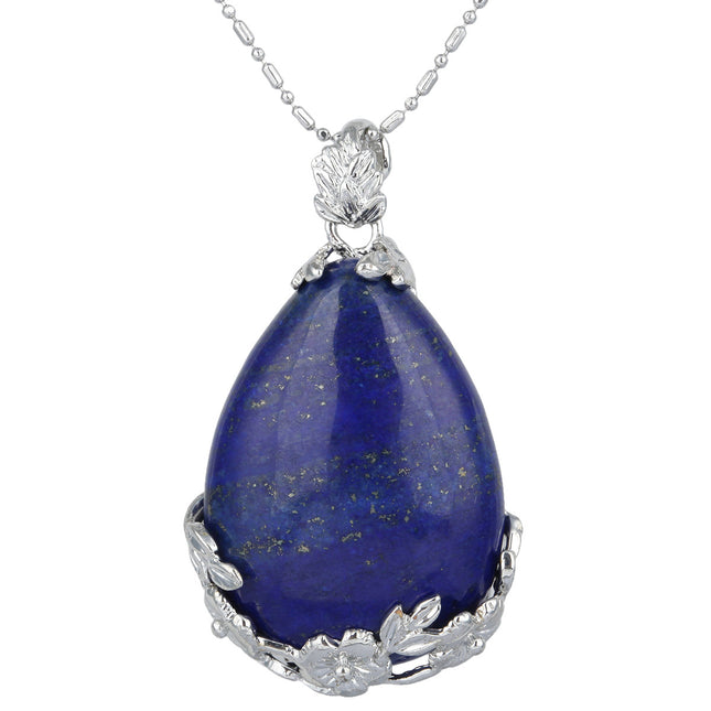 Elegant Elegant Silver Alloy Torus Crystal Pendant Drop Shape Natural Crystal Craft Necklace Pendant