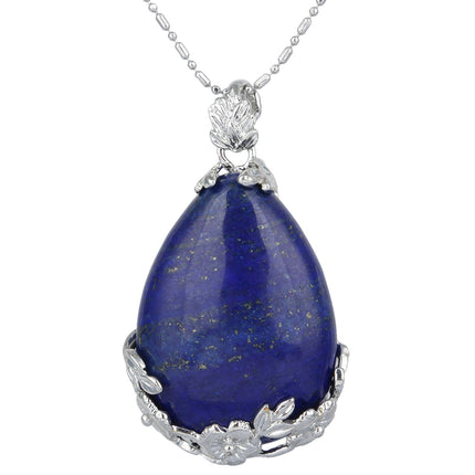 Elegant Elegant Silver Alloy Torus Crystal Pendant Drop Shape Natural Crystal Craft Necklace Pendant