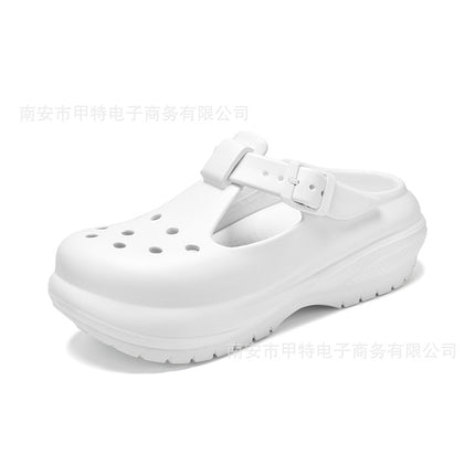 Aliexpress Summer Breathable Large Size Soft Bottom Croc Shoes Thick Sole Garden Sandals Outdoor Beach Shoes Casual Women's Shoes