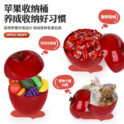 Apple Multi-functional Storage Box Children's Household Sundries Snacks Large Capacity Plastic Toy Storage Box Candy Box