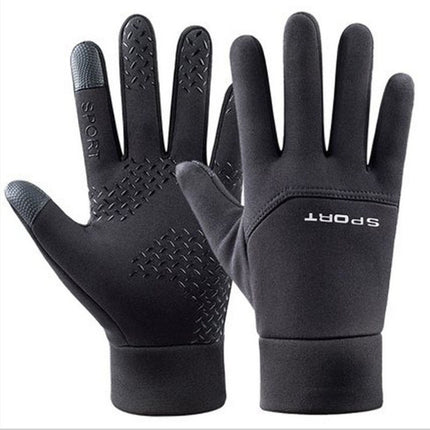 Outdoor Cycling Gloves for Men and Women in Winter, Fleece-Lined, Warm, Touch-Screen, Non-Slip, Cycling, Mountaineering, Skiing, Waterproof and Windproof, Cross-Border