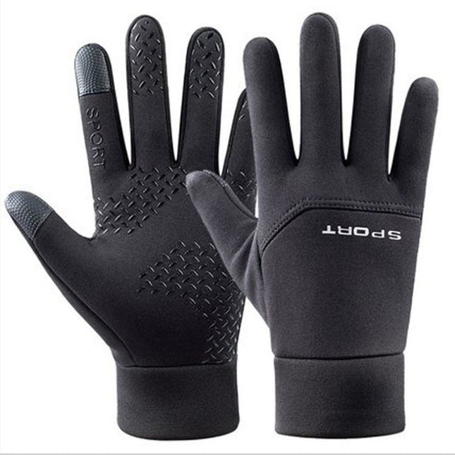 Outdoor Cycling Gloves for Men and Women in Winter, Fleece-Lined, Warm, Touch-Screen, Non-Slip, Cycling, Mountaineering, Skiing, Waterproof and Windproof, Cross-Border
