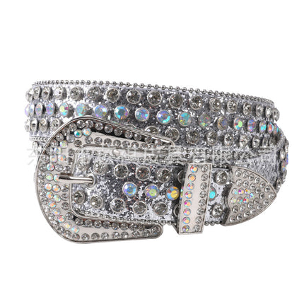 Women's Belt with Rhinestone Inlay Decoration, Versatile for Jeans, Bbsimon Belt Manufacturer Wholesale, Personalized and Trendy