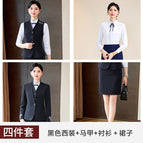 Black suit vest shirt + skirt / S