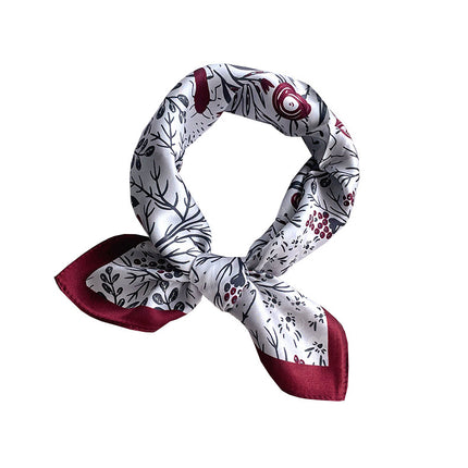 A variety of how many flowers silk small square scarf elegant temperament ladies mulberry silk small scarf fashion simple scarf
