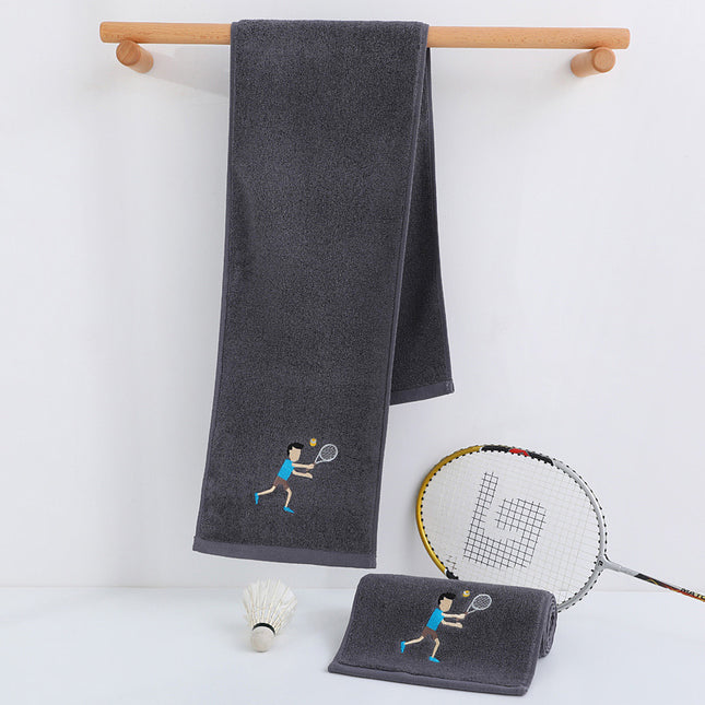 Cotton towel lengthened 1.1 meters sports gym running towel yoga towel sweat towel LOGO embroidered word