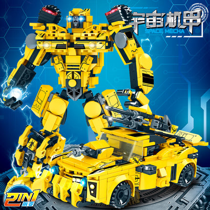 Compatible with Lego Bricks Gundam Transforming Robot Car Military Destroyer Educational Assembly Children's Toy Building Blocks