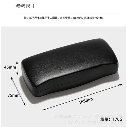Black and White Iron Box V Glasses Case Imitation Cowhide Metal Sunglasses Case Flip-top Anti-stress Sunglasses Storage Glasses Case