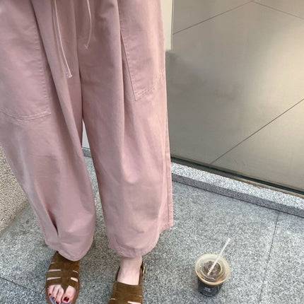 Kamakura Notes Japanese-Style Lantern Pants Workwear Casual Lazy Style Loose Cropped Pants Japanese and Korean Casual Style