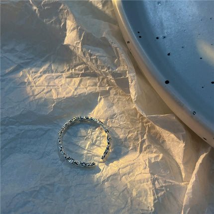 s925 sterling silver plated ring Women's wholesale niche women's high-end sense ins style simple ring light luxury retro ring wholesale