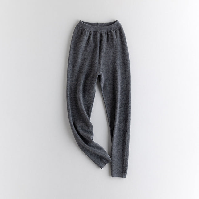 100% Pure Cashmere Women's 68-Count Imitation Air Layer Versatile Casual Leggings for Autumn and Winter New Style Can Be Worn Outside