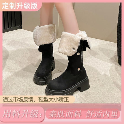 Maillard Brown Boots Long Boots Women's 2025 Autumn and Winter New Small Mid-Calf Knight Boots Two-Wear Western Boots
