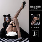 Black (lace leg ring fishnet stockings)