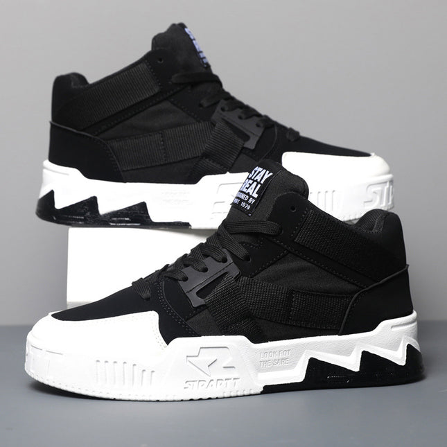 2026 Spring Fashion Camouflage High-Top Lace-Up Sneakers for Men, Trendy Casual Shoes for Students, Street Dance Sneakers for Men