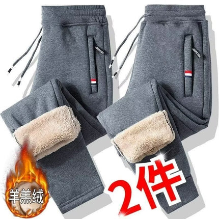 Construction Site Wear-Resistant Fleece-Lined Casual Pants Men's Cashmere Pants Loose Sports Pants Autumn and Winter Thickened Large Size Sweatpants