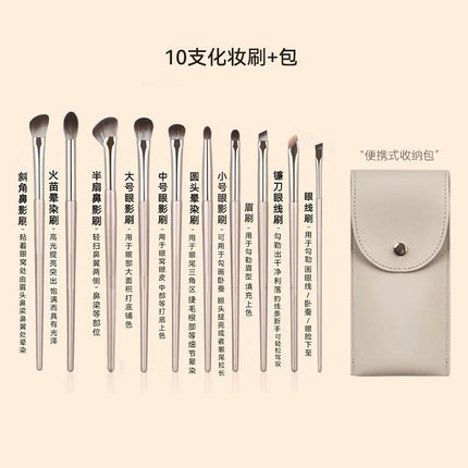 New Makeup Brush Set of 15 Gold-Plated Brushes, Complete Set of Soft-Bristled Eye Shadow Brushes, Ready for Makeup Application