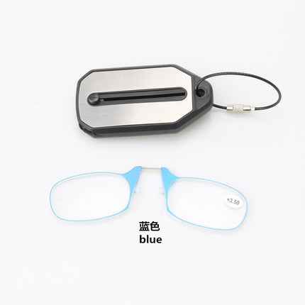 Cross-border new retractable clip nose reading glasses personalized fashion mini convenient reading keychain reading glasses trend